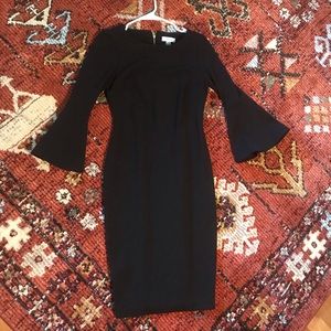 Black bell sleeve dress